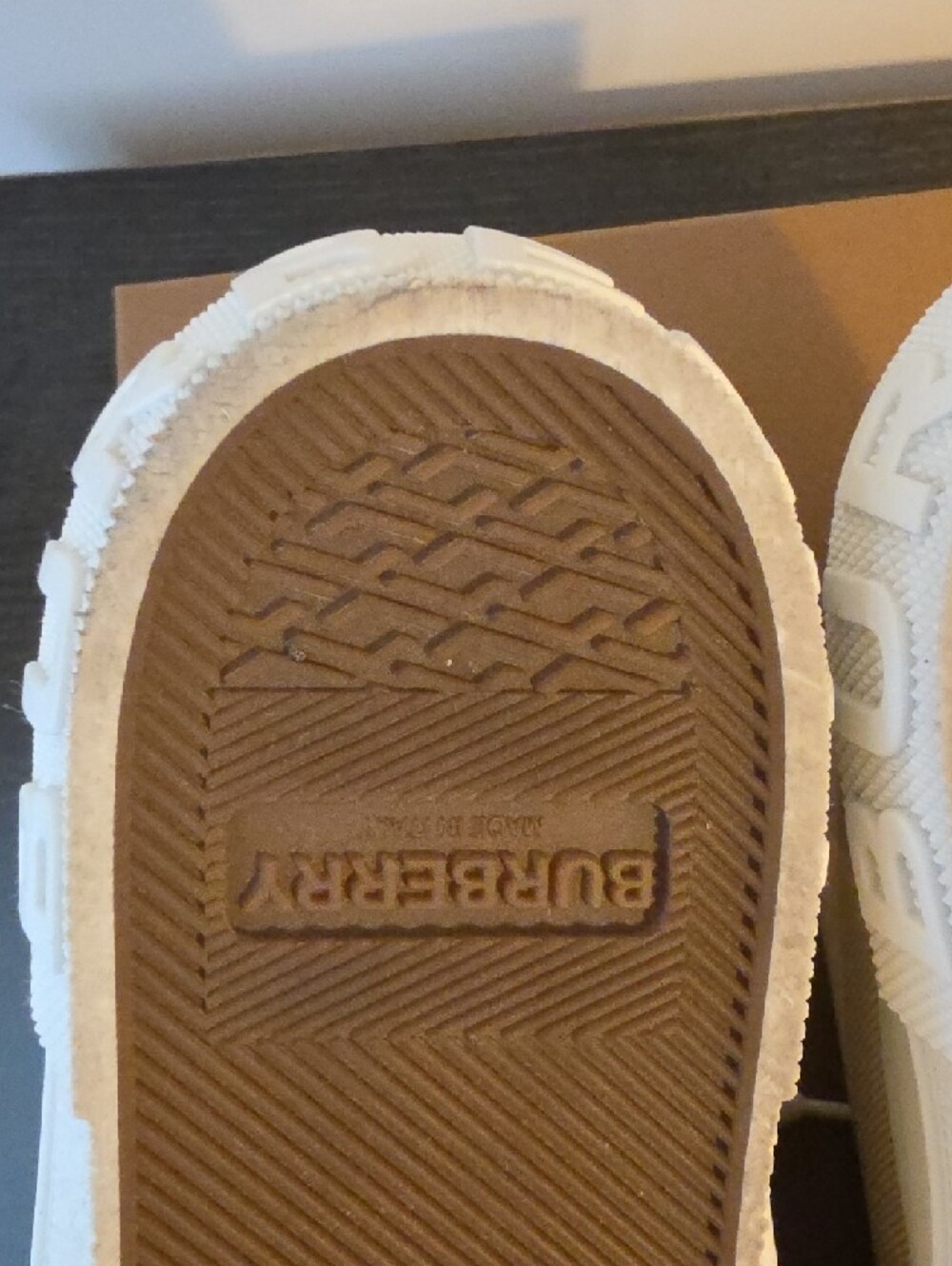 Burberry Beige Canvas Check Low-Top Sneakers with White Accents - Picture 10 of 14